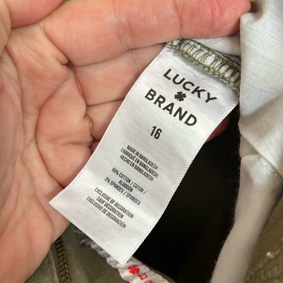 Lucky Brand Slim Austée Army Green Adjustable Waist Pants | Size 16 | NWT - Picture 7 of 10